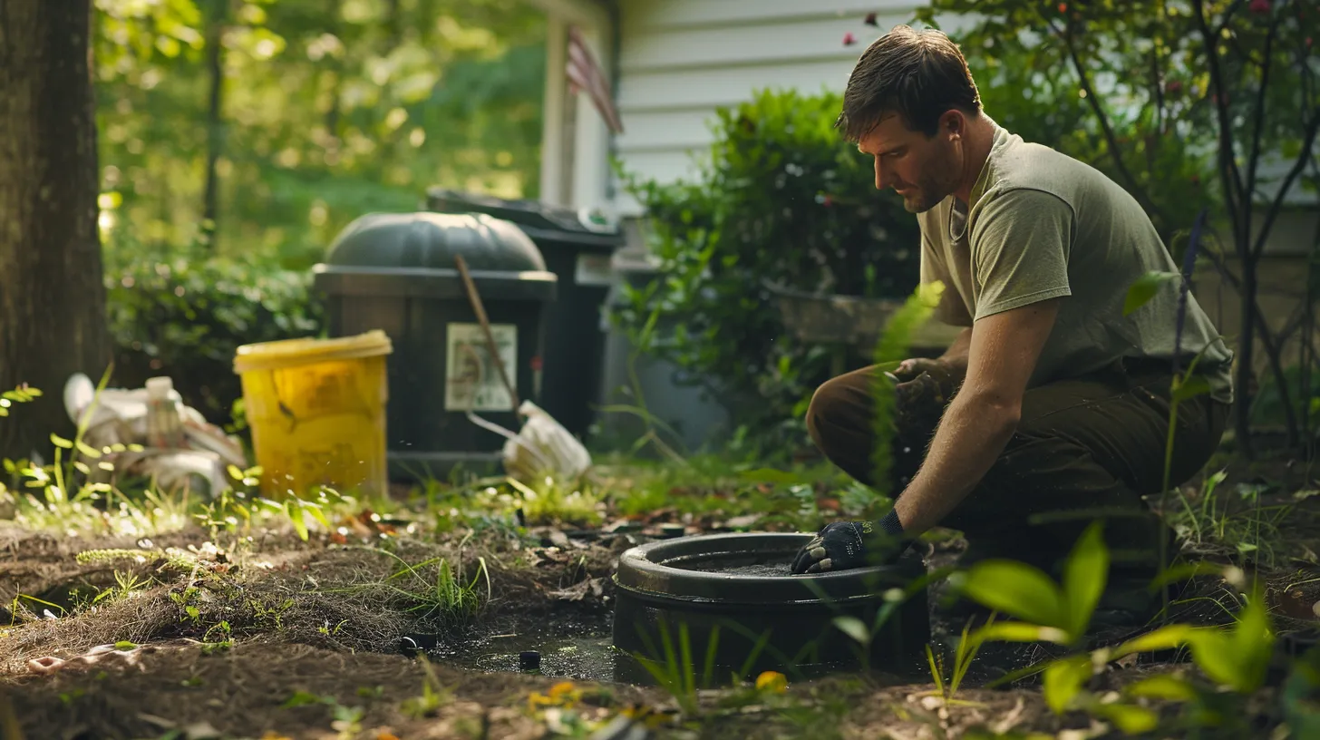 DIY Septic System Maintenance Georgia: Essential Tips for Homeowners 1 Georgia homeowner performing DIY septic system maintenance in their backyard